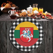 Assiettes En Carton Plaque lituanienne, plaid de buffle & drapeau litu
