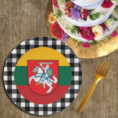 Assiettes En Carton Plaque lituanienne, plaid de buffle & drapeau litu
