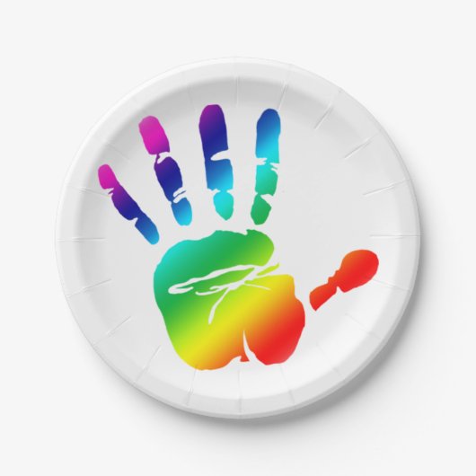Assiettes En Carton Plaque main Rainbow (Devant)