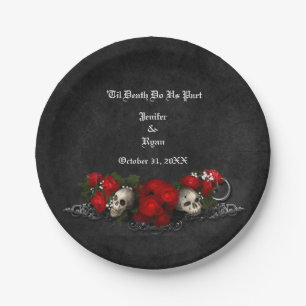 Assiettes En Carton Plaque mariage d'halloween gothique