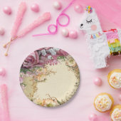 Assiettes En Carton Plaque Mariage rose (Fête)