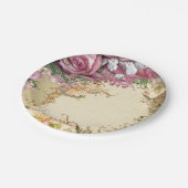 Assiettes En Carton Plaque Mariage rose (Angle)