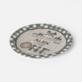 Assiettes En Carton Plaque papier 1er anniversaire de bûcheron - Axes (Angle)