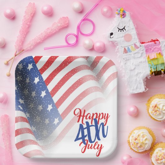 Assiettes En Carton Plaque papier 4 juillet (Fête)