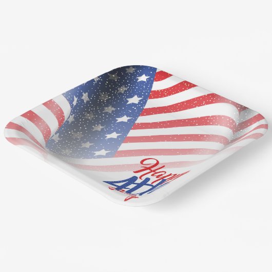 Assiettes En Carton Plaque papier 4 juillet (Angulaire)