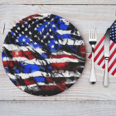 Assiettes En Carton Plaque papier 4 juillet "American Flag"