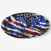 Assiettes En Carton Plaque papier 4 juillet "American Flag" (Angle)