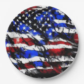 Assiettes En Carton Plaque papier 4 juillet "American Flag" (Devant)