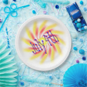 Assiettes En Carton Plaque papier - 4 juillet Feu d'artifice (Fête)