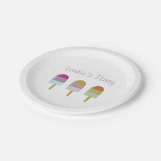 Assiettes En Carton Plaque papier 7" avec Popsicle Design 2 (Angle)