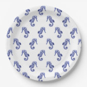 Assiettes En Carton Plaque papier à imprimer bleu et blanc pour hippoc (Devant)