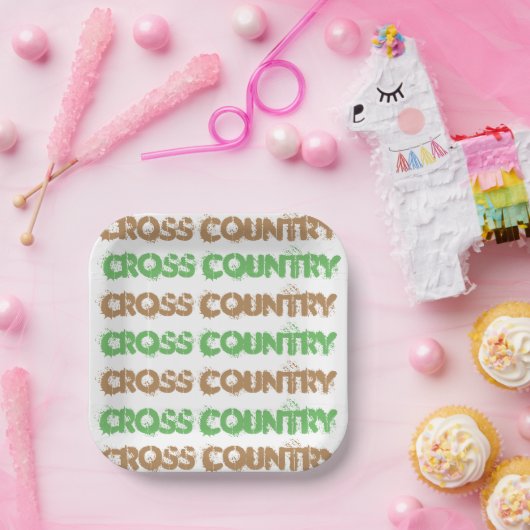 Assiettes En Carton Plaque papier à thème cross-country Runner (Fête)