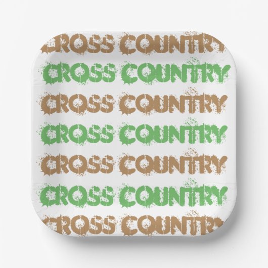 Assiettes En Carton Plaque papier à thème cross-country Runner (Recto)