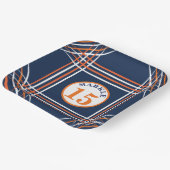 Assiettes En Carton Plaque papier à thème Orange et Blue Sports (Angulaire)