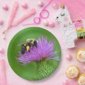 Assiettes En Carton Plaque Papier Abeille Et Chardon (Fête)