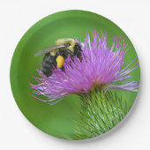 Assiettes En Carton Plaque Papier Abeille Et Chardon (Devant)