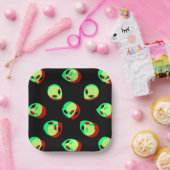 Assiettes En Carton Plaque papier Alien (Fête)