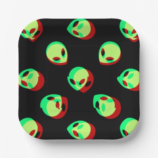 Assiettes En Carton Plaque papier Alien (Recto)