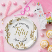 Assiettes En Carton Plaque papier Anniversaire Gold et Noir classique (Fête)