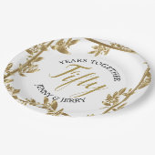 Assiettes En Carton Plaque papier Anniversaire Gold et Noir classique (Angle)