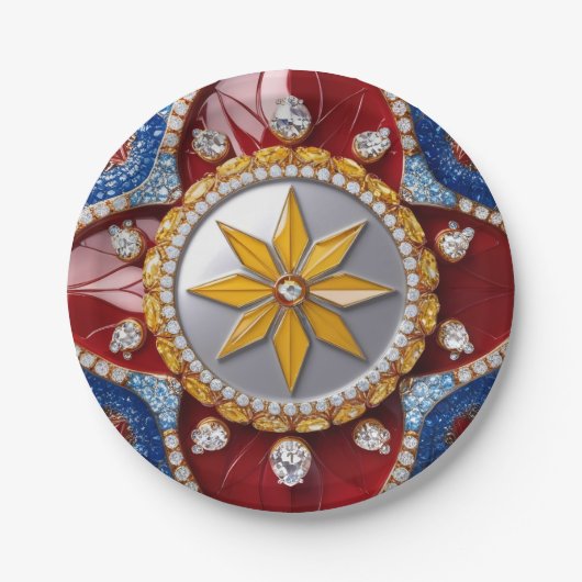 Assiettes En Carton Plaque papier avec design couleur colombienne (Devant)