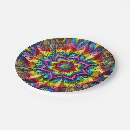 Assiettes En Carton Plaque papier avec design couleur LGBTQ (Angle)