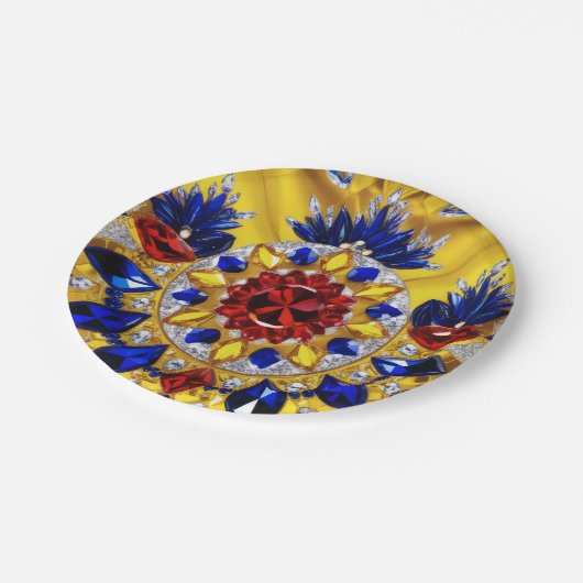 Assiettes En Carton Plaque papier avec Roumain Couleurs Design (Angle)