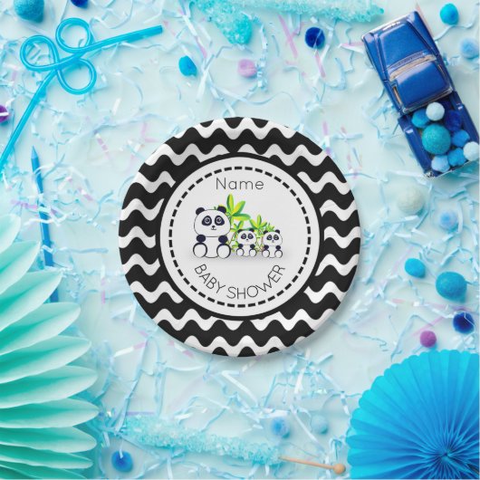 Assiettes En Carton Plaque papier Baby shower Panda (Fête)