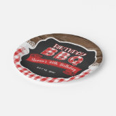 Assiettes En Carton Plaque papier BBQ Anniversaire - Rouge (Angle)