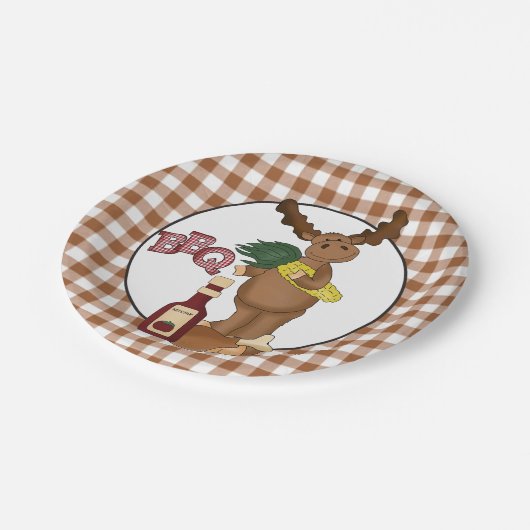 Assiettes En Carton Plaque papier Bbq Moose (Angle)