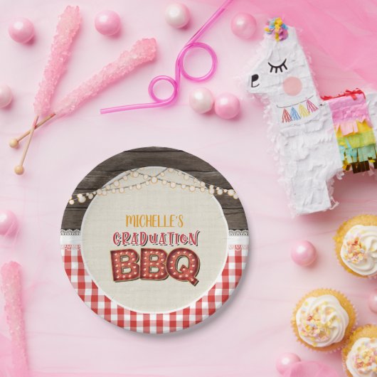 Assiettes En Carton Plaque papier BBQ - Rouge (Fête)