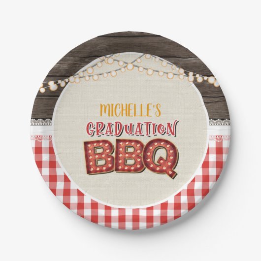 Assiettes En Carton Plaque papier BBQ - Rouge (Devant)