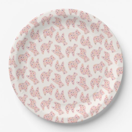 Assiettes En Carton Plaque papier biscuit animal - Bubblegum (Devant)