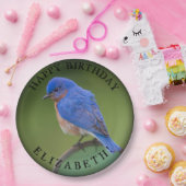 Assiettes En Carton Plaque papier Bluebird avec nom et anniversaire (Fête)