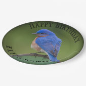 Assiettes En Carton Plaque papier Bluebird avec nom et anniversaire (Angle)