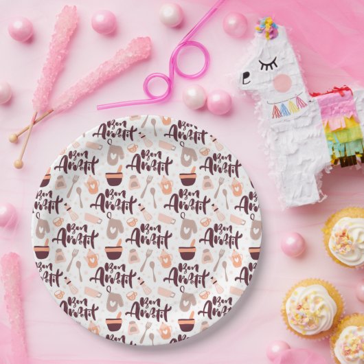 Assiettes En Carton Plaque papier Bon Appetit (Fête)