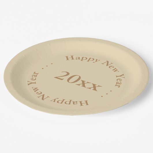 Assiettes En Carton Plaque papier - Bonne année avec date (Angle)