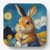 Assiettes En Carton Plaque papier Bunny Starry Spring (Recto)
