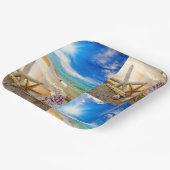 Assiettes En Carton Plaque papier carré de coquillage (Angulaire)