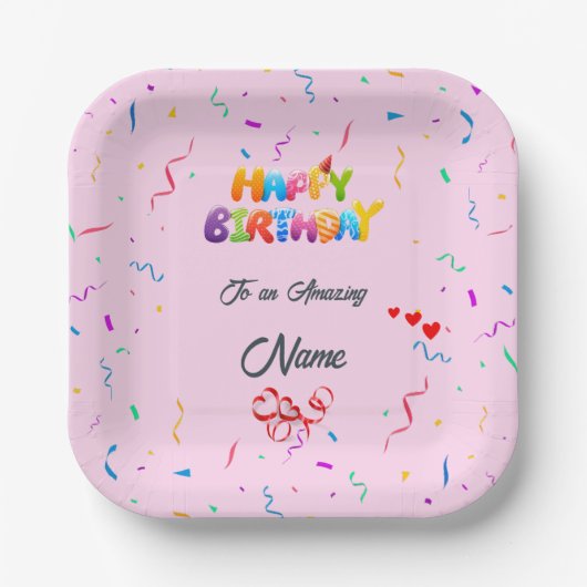 Assiettes En Carton Plaque papier carré - Parfait pour les fêtes d'ann (Recto)