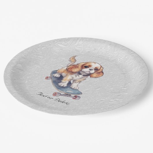Assiettes En Carton Plaque Papier Cavalier King Charles Spaniel (Angle)