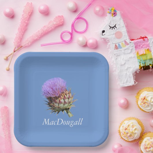 Assiettes En Carton Plaque papier - Chardon avec nom (Fête)