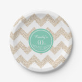 Assiettes En Carton Plaque papier Chevron 40e anniversaire Choisir la  (Devant)