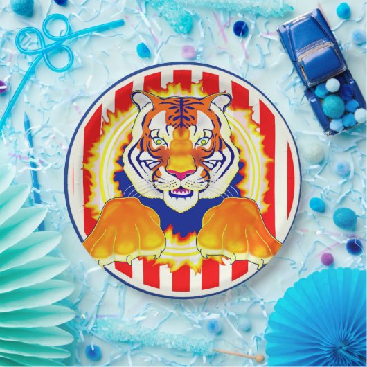 Assiettes En Carton Plaque papier Circus Tiger (Fête)
