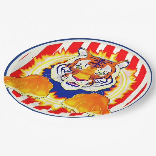 Assiettes En Carton Plaque papier Circus Tiger (Angle)