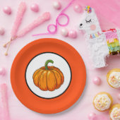 Assiettes En Carton Plaque papier citrouille (Fête)