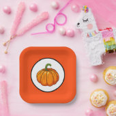 Assiettes En Carton Plaque papier citrouille (Fête)