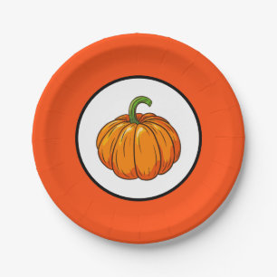 Assiettes En Carton Plaque papier citrouille