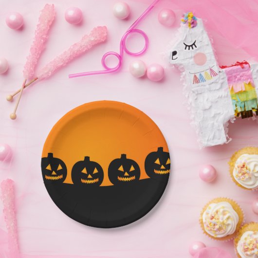 Assiettes En Carton Plaque papier citrouille (Fête)