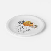 Assiettes En Carton Plaque papier Citrouille d'automne et Baby shower (Angle)